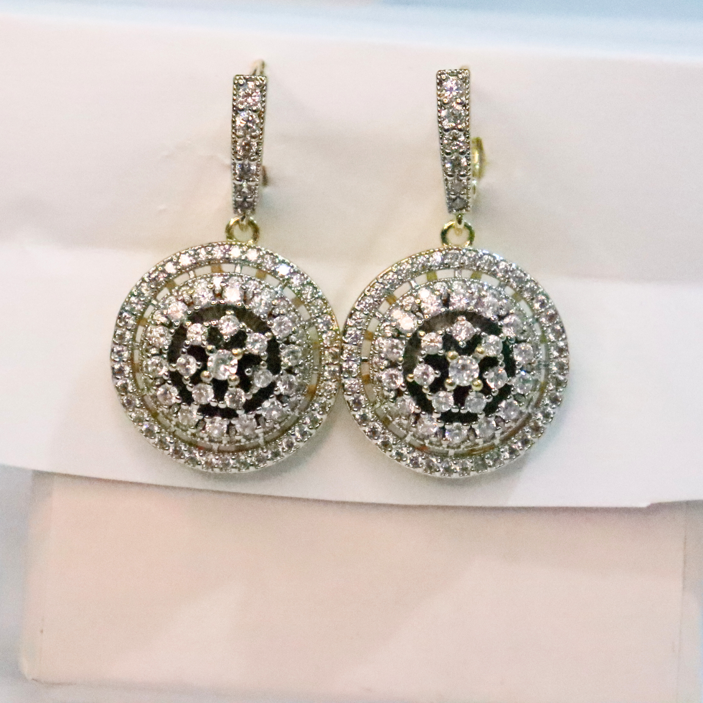 Ganga Jamna Earrings | Rhodium Oxidized and Gold-Plated.