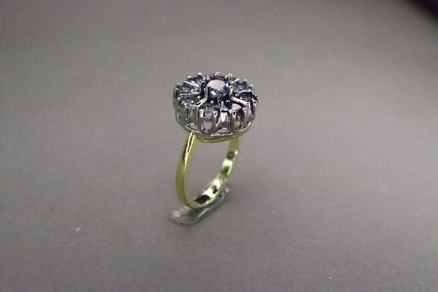 Dewdrop Blossom | Oxidized Rhodium Finish | Gold-Plated