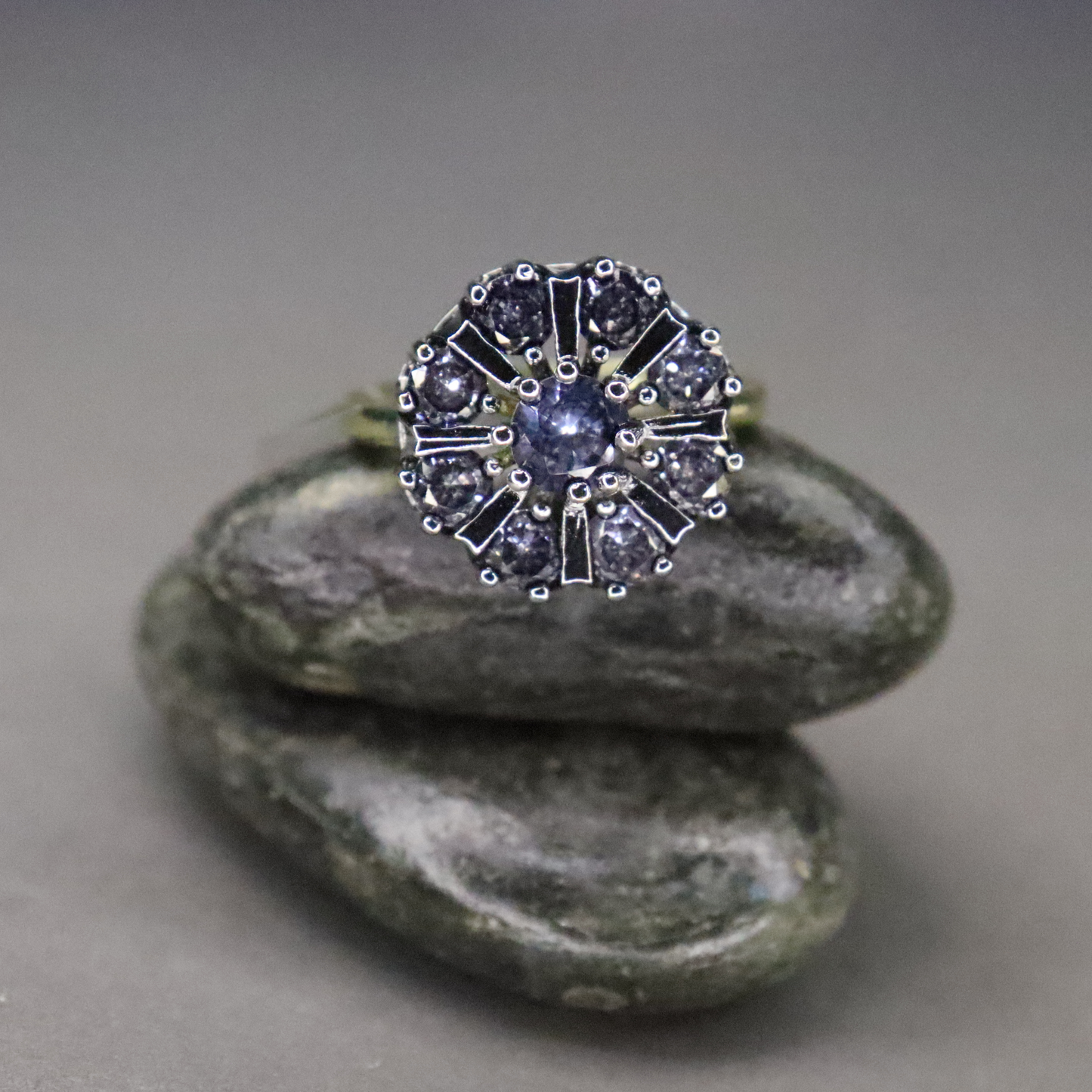 Dewdrop Blossom | Oxidized Rhodium Finish | Gold-Plated