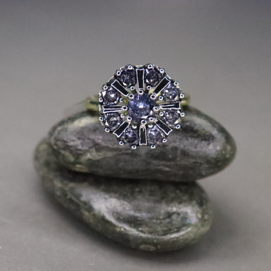 Dewdrop Blossom | Oxidized Rhodium Finish | Gold-Plated