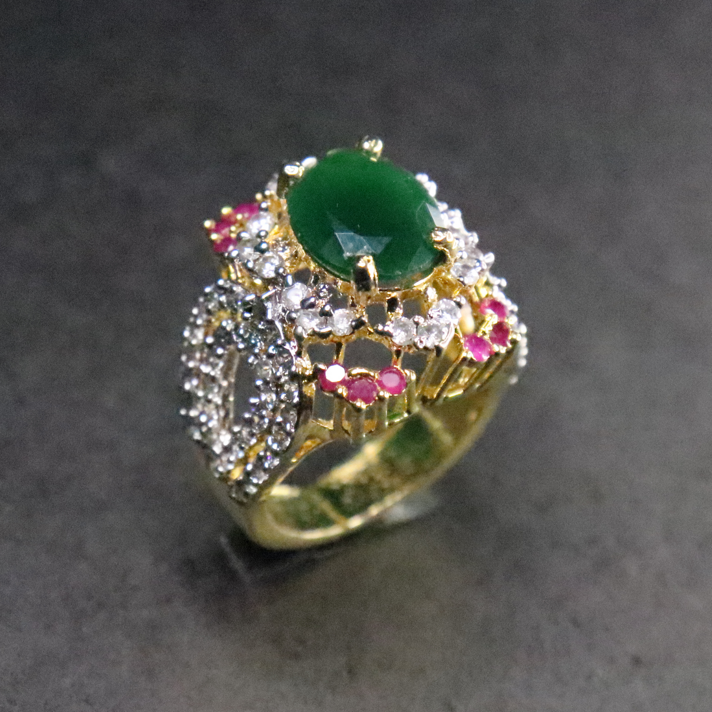 Green Onyx | Gold and Rhodium Plated