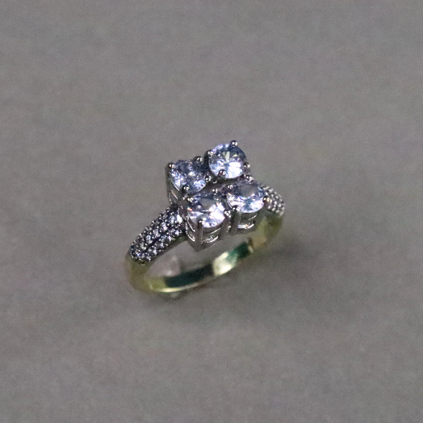 Zirconia QuadraSquare | Oxidized Rhodium Finish | Gold-Plated