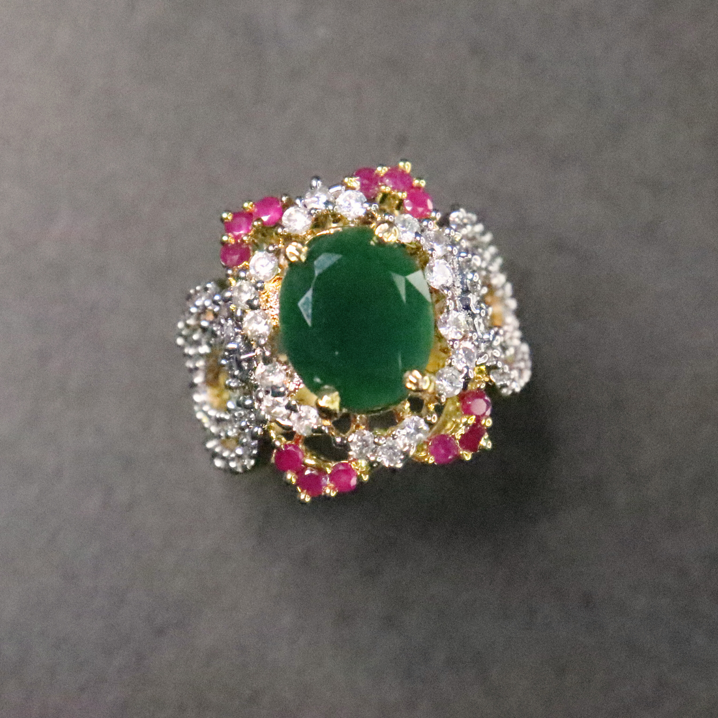 Green Onyx | Gold and Rhodium Plated