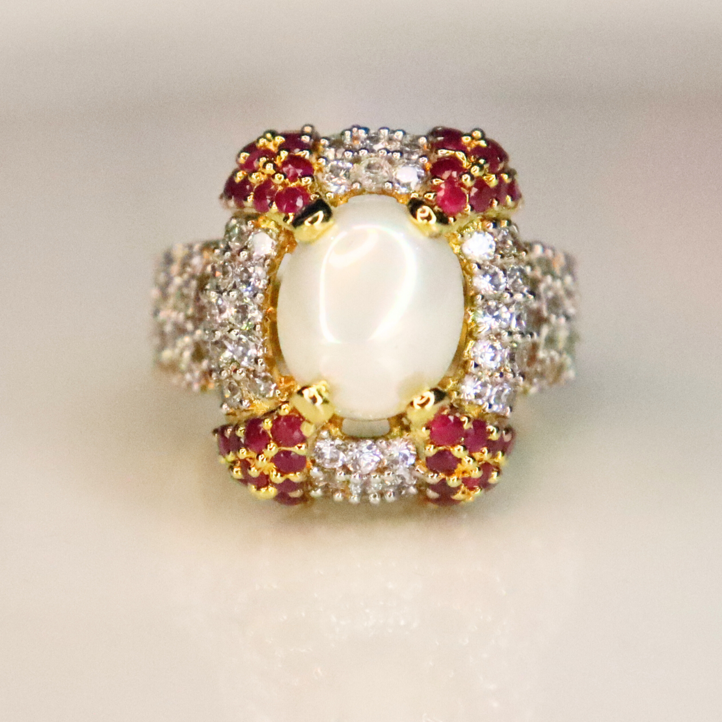 Fire Pearl | Gold and Rhodium Plated