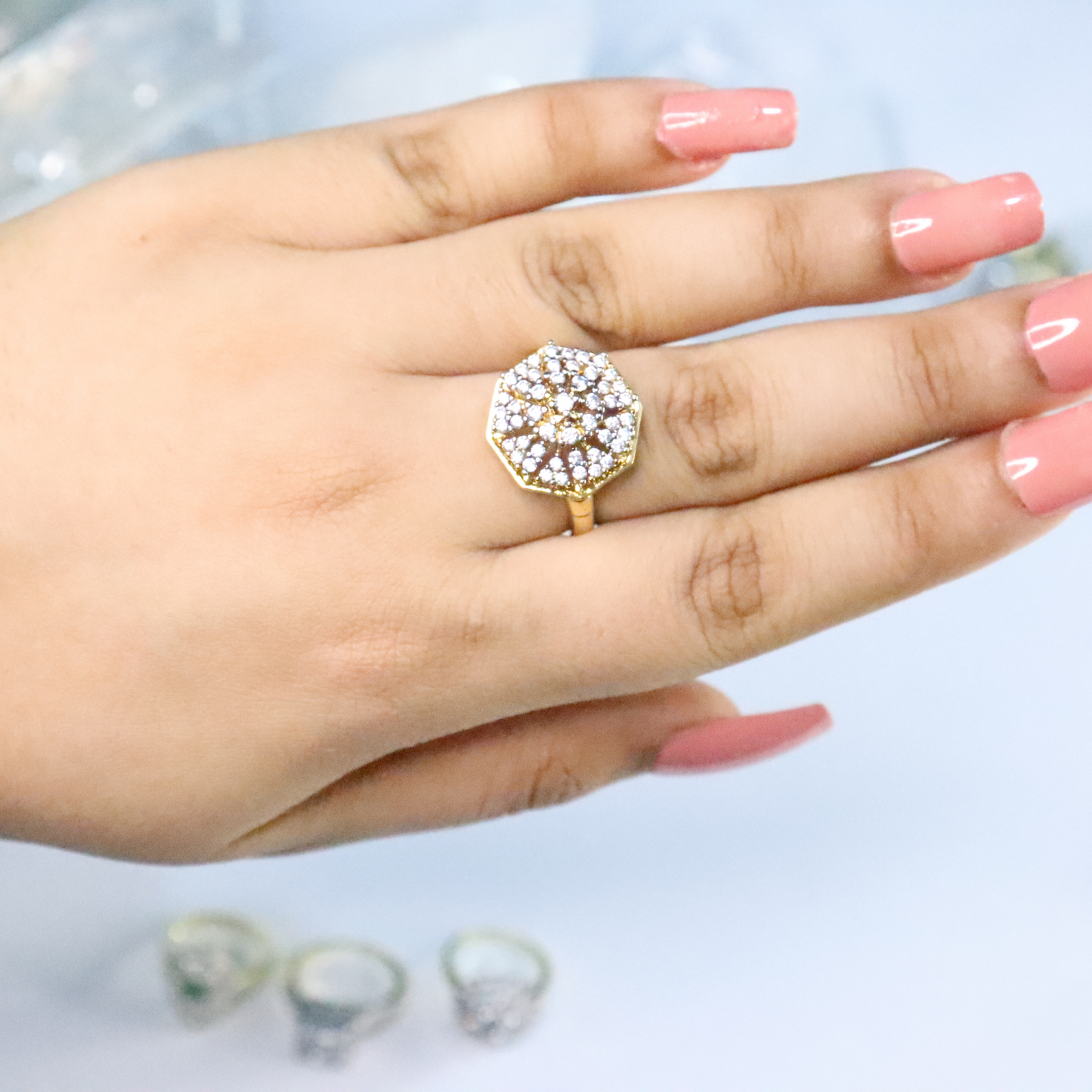 Luminous Bloom | Oxidized Rhodium Finish | Gold-Plated