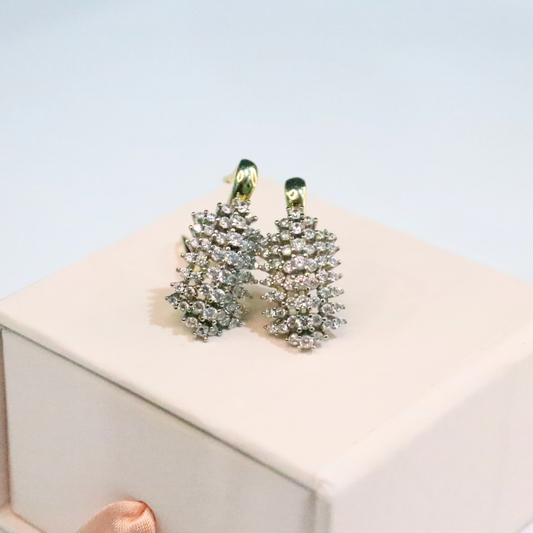 Linear Sparkle Studs | Gold-Plated & Rhodium Oxidized